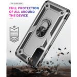 For Samsung Galaxy S21+ 5G Shockproof TPU + PC Protective Case with 360 Degree Rotating Holder(Silver)
