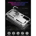 For Samsung Galaxy S21+ 5G Shockproof TPU + PC Protective Case with 360 Degree Rotating Holder(Silver)
