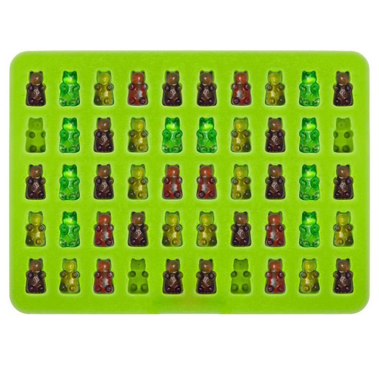 2 PCS 50 Holes Small Bear Chocolate Tray Silicone Mold Cookie Mold Candy Mold, Random Color Delivery, Size: 19*13.7*1cm