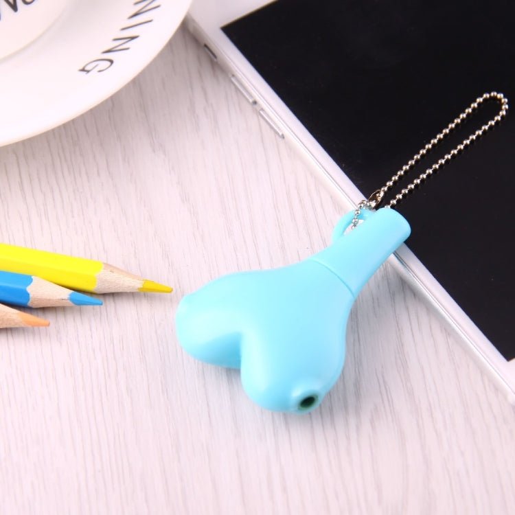1 Male to 2 Females 3.5mm Jack Plug Multi-function Heart Shaped Earphone Audio Video Splitter Adapter with Key Chain for iPhone, iPad, iPod, Samsung, Xiaomi, HTC and Other 3.5 mm Audio Interface Electronic Digital Products(Blue)