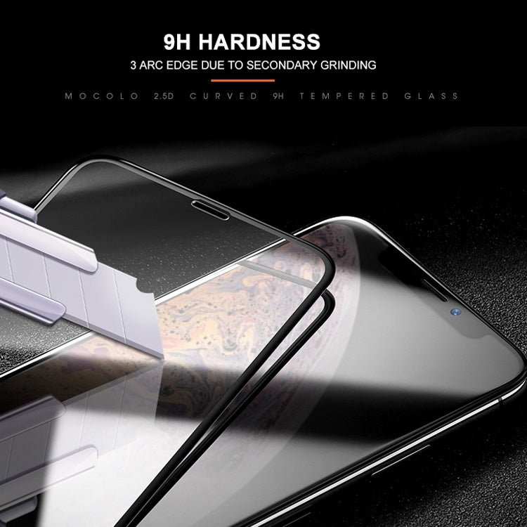 For iPhone 11 Pro Max / XS Max mocolo 0.33mm 9H 2.5D Silk Print Tempered Glass Film(Black)