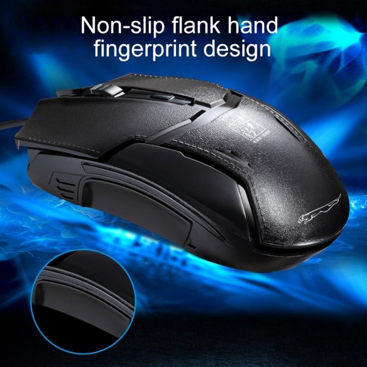 Chasing Leopard 179 USB 1600DPI Three-speed Adjustable Wired Optical Gaming Mouse, Length: 1.3m(Black)