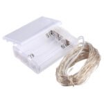 10m IP65 Waterproof Silver Wire String Light, 100 LEDs SMD 06033 x AA Batteries Box Fairy Lamp Decorative Light, DC 5V(Warm White)