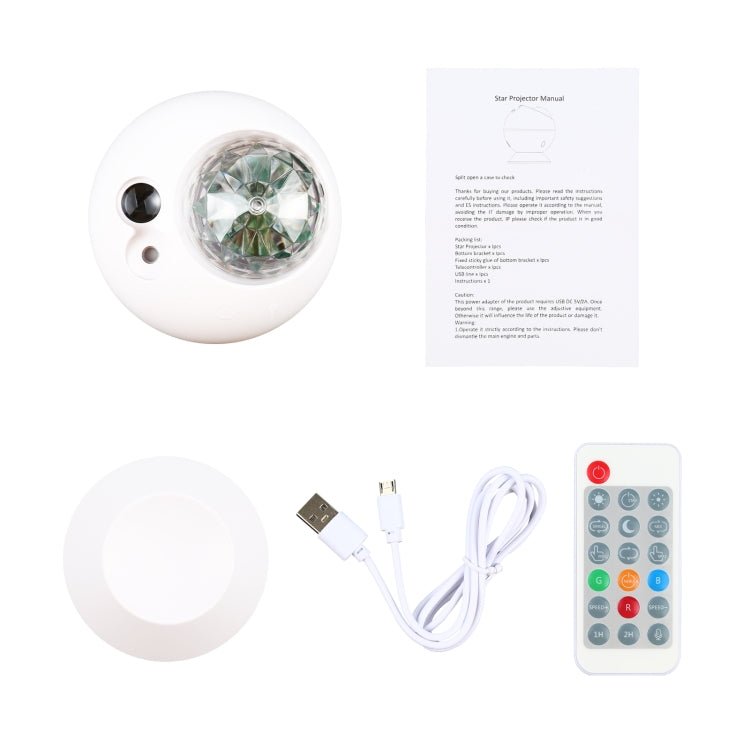 5W Micro USB Power Supply Remote Control Starry Sky Laser Projection Lamp LED Atmosphere Night Light