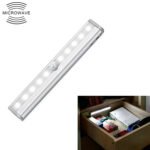 0.8W 10 LEDs White Light Narrow Screen Intelligent Human Body Sensor Light LED Corridor Cabinet Light, USB Charging Version