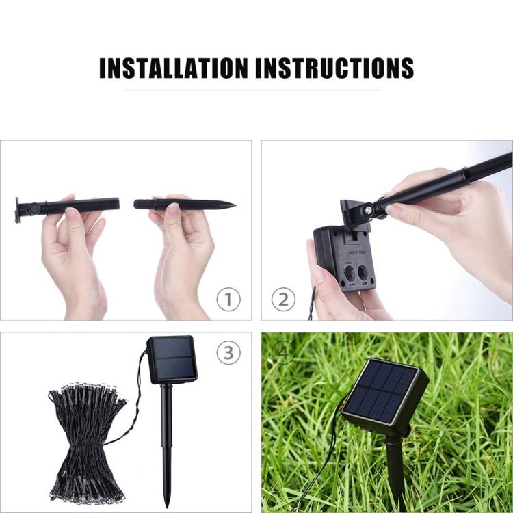 17m IP44 Waterproof Solar Panel Fairy Lamp, 100 LEDs Holiday Decorative Light