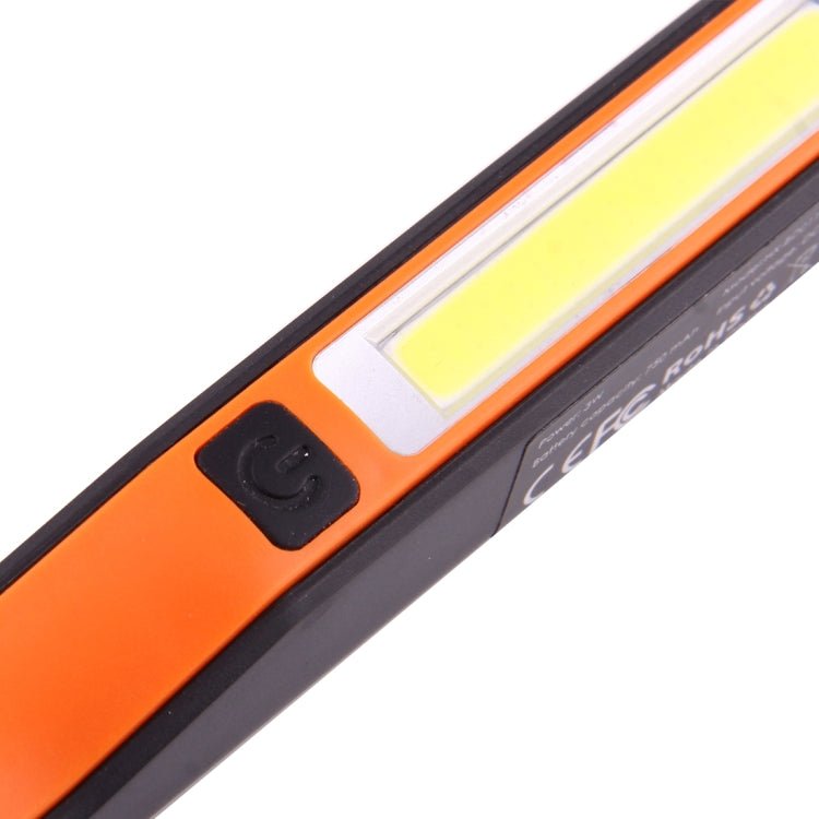 100LM High Brightness Pen Shape Work Light / Flashlight, White Light, COB LED 2-Modes with 90 Degree Rotatable Magnetic Pen Clip(Orange)