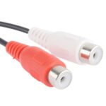 2 RCA AV Female To 1 RCA Male Y Splitter Video Cable Adapter, Length: 26.5cm