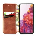 For Galaxy S20 FE(4G/5G) / S20 Lite Cubic Grid Pressed Horizontal Flip Magnetic PU Leather Case with Holder & Card Slots & Wallet(Brown)