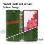 For Galaxy S20 FE(4G/5G) / S20 Lite Cubic Grid Pressed Horizontal Flip Magnetic PU Leather Case with Holder & Card Slots & Wallet(Green)