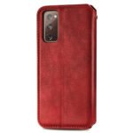 For Galaxy S20 FE(4G/5G) / S20 Lite Cubic Grid Pressed Horizontal Flip Magnetic PU Leather Case with Holder & Card Slots & Wallet(Red)