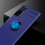 For Samsung Galaxy S21+ 5G Metal Ring Holder 360 Degree Rotating TPU Case(Blue+Blue)