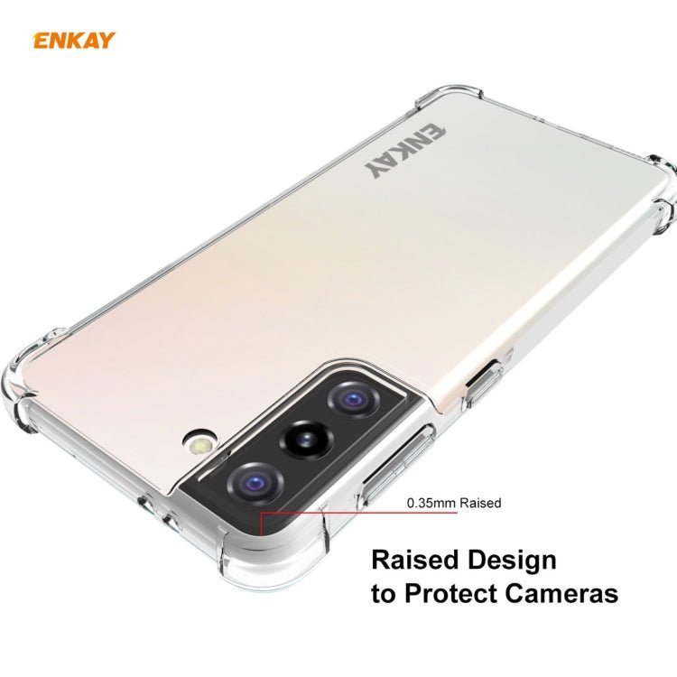 For Samsung Galaxy S21 5G Hat-Prince ENKAY Clear TPU Shockproof Case Soft Anti-slip Cover