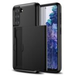 For Samsung Galaxy S21 5G Shockproof Armor Protective Case with Card Slot(Black)
