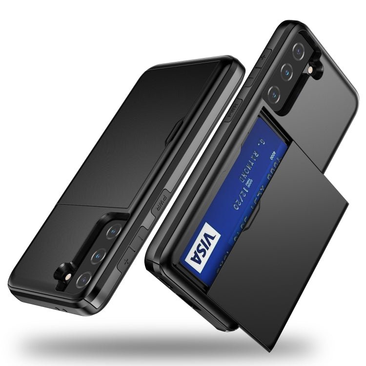 For Samsung Galaxy S21 5G Shockproof Armor Protective Case with Card Slot(Black)