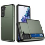 For Samsung Galaxy S21+ 5G Shockproof Armor Protective Case with Card Slot(Army Green)