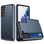 For Samsung Galaxy S21+ 5G Shockproof Armor Protective Case with Card Slot(Dark Blue)