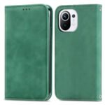 For Xiaomi Mi 11 Retro Skin Feel Business Magnetic Horizontal Flip Leather Case With Holder & Card Slots & Wallet & Photo Frame(Green)