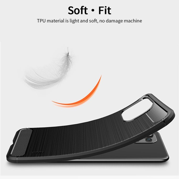 For Xiaomi Mi 11 Lite MOFI Gentleness Series Brushed Texture Carbon Fiber Soft TPU Case(Black)