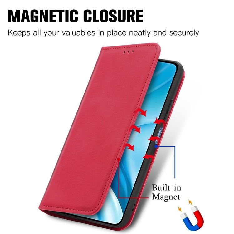 For Xiaomi Mi 11 Lite Retro Skin Feel Business Magnetic Horizontal Flip Leather Case With Holder & Card Slots & Wallet & Photo Frame(Red)