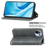 For Xiaomi Mi 11 Lite Retro Skin Feel Business Magnetic Horizontal Flip Leather Case With Holder & Card Slots & Wallet & Photo Frame(Grey)