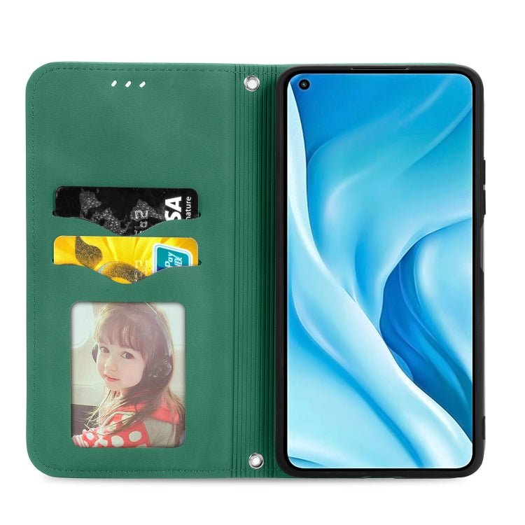 For Xiaomi Mi 11 Lite Retro Skin Feel Business Magnetic Horizontal Flip Leather Case With Holder & Card Slots & Wallet & Photo Frame(Green)