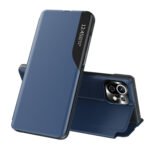 For Xiaomi Mi 11 Lite Side Display  Shockproof Horizontal Flip Leather Case with Holder(Blue)