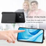 For Xiaomi Mi 11 Lite Carbon Fiber Magnetic Card Bag TPU+PU Shockproof Back Cover Case with Holder & Card Slot & Photo Frame(Black)