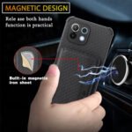 For Xiaomi Mi 11 Lite Carbon Fiber Magnetic Card Bag TPU+PU Shockproof Back Cover Case with Holder & Card Slot & Photo Frame(Black)