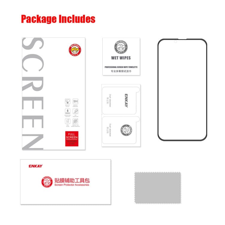 For iPhone 13 / 13 Pro ENKAY Hat-Prince Anti-drop Full Glue Tempered Glass Full Screen Film Anti-fall Protector