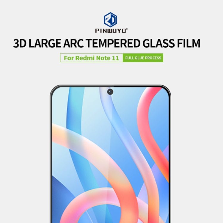 For Xiaomi Redmi Note 11 / Poco M4 Pro 5G PINWUYO 9H 3D Curved Full Screen Explosion-proof Tempered Glass Film(Black)