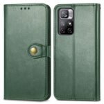 For Xiaomi Redmi Note 11S / Note 11 4G Global Retro Solid Color Buckle Leather Phone Case(Green)