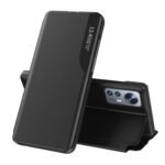 For Xiaomi 12 Pro Side Display Flip  Leather Phone Case with Holder(Black)