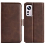 For Xiaomi 12 Dual-side Magnetic Buckle Flip Leather Phone Case(Brown)