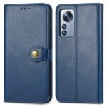 For Xiaomi 12 Pro Solid Color Leather Buckle Phone Case(Blue)