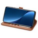 For Xiaomi 12 Pro Solid Color Leather Buckle Phone Case(Brown)