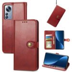 For Xiaomi 12 Pro Solid Color Leather Buckle Phone Case(Red)