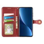 For Xiaomi 12 Pro Solid Color Leather Buckle Phone Case(Red)
