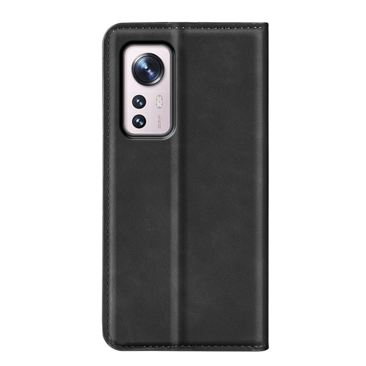 For Xiaomi 12 Pro Retro-skin Magnetic Suction Leather Phone Case(Black)