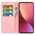For Xiaomi 12 Pro Retro-skin Magnetic Suction Leather Phone Case(Pink)
