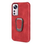 Ring Holder PU Phone Case For Xiaomi 12 Pro(Red)