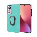 Ring Holder PU Phone Case For Xiaomi 12 Pro(Mint Green)