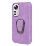 Ring Holder PU Phone Case For Xiaomi 12 Pro(Purple)