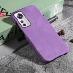Ring Holder PU Phone Case For Xiaomi 12 Pro(Purple)