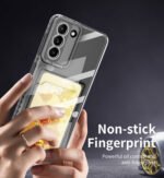 For Samsung Galaxy S21+ 5G Card Bag Shockproof Transparent Phone Case
