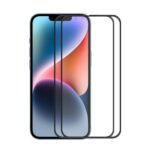 For iPhone 14 Plus 2pcs ENKAY Full Glue Tempered Glass Anti-fall Full Film