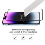 For iPhone 14 Pro Max 2pcs ENKAY Full Glue Tempered Glass Anti-fall Full Film