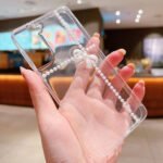 For Samsung Galaxy S21 5G Pearl Bow Glitter Epoxy TPU Phone Case(Cross Knots)