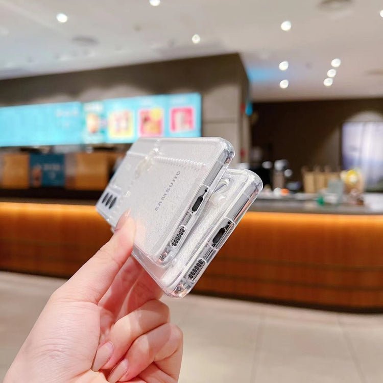 For Samsung Galaxy S21 5G Pearl Bow Glitter Epoxy TPU Phone Case(Cross Knots)