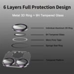 For iPhone 14 Pro / 14 Pro Max ENKAY Hat-Prince 9H Rear Camera Lens Tempered Glass Aluminium Alloy Film(Silver)